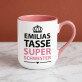 Super schwester - Ein Becher mit farbigem rand
