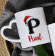 Weihnachts-Initiale mit Namen - Tassen für Paare