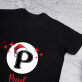 Weihnachts-Initiale mit Namen - Schwarzes T-Shirt für Herren