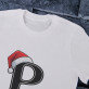 Weihnachts-Initiale mit Namen - T-Shirt mit Aufdruck für Herren