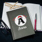 Weihnachts-Initiale mit Namen - Notizbuch A5 mit Aufdruck