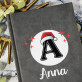Weihnachts-Initiale mit Namen - Notizbuch A5 mit Aufdruck