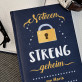 Streng geheim - Notizbuch A5 mit Aufdruck
