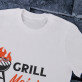 Papa Grillmeister - T-Shirt mit Aufdruck für Herren