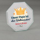 Papa der Weltmeister - Glastrophäe mit Aufdruck