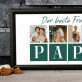 Papa der beste Freund - Kunstdruck mit Rahmen