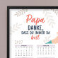 Papa, danke, dass du da bist - Kalender im Rahmen