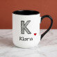 Dein name - Ein Becher mit farbigem rand