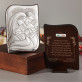 Geliebtes Kind Gottes - Hl. Familie - Silbernes Bild mit Gravur