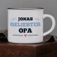 Geliebter opa - Keramikbecher mit schwarzem Rand