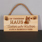 In unserem haus lieben wir katzen - Holzschild