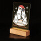Frohe Weihnachten Pinguine - Druck auf Acrylglas mit LED Beleuchtung