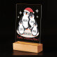 Frohe Weihnachten Pinguine - Druck auf Acrylglas mit LED Beleuchtung