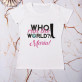 Who run the world - T-Shirt mit Aufdruck für Damen