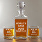 World`s best boss - Whiskykaraffe und Whiskygläser - Set mit Gravur