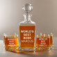 World`s best boss - Whiskykaraffe und Whiskygläser - Set mit Gravur