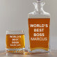 World`s best boss - Whiskykaraffe und Whiskygläser - Set mit Gravur