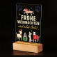 Frohe Weihnachten und alles Gute - Druck auf Acrylglas mit LED Beleuchtung