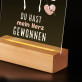 Du hast mein herz gewonnen - Druck auf Acrylglas mit LED Beleuchtung