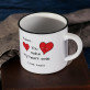 You make my heart smile - Keramikbecher mit schwarzem Rand