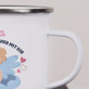 Die Welt ist schöner mit Dir - emaillierter Becher