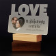 Wahnsinnig verliebt - Druck auf Acrylglas mit LED Beleuchtung - Wort LOVE