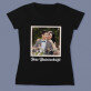 Foto und unterschrift - Schwarzes T-Shirt für Damen