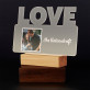 Foto Unterschrift - Druck auf Acrylglas mit LED Beleuchtung - Wort LOVE