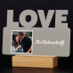 Foto Unterschrift - Druck auf Acrylglas mit LED Beleuchtung - Wort LOVE