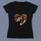Foto im herzen - Schwarzes T-Shirt für Damen
