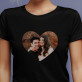 Foto im herzen - Schwarzes T-Shirt für Damen