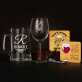 Geschenkset für das Brautpaa mit Weinglas und Bierkrug