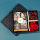 Geschenkset für Paare mit Druck auf Acrylglas und Schokolade