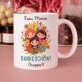 Set mit Tasse, Tee und Süßigkeiten für eine Kindergärtnerin
