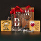 Geschenkset für Eltern 2 mit Weinglas und Bierkrug