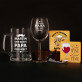 Geschenkset für Eltern mit Weinglas und Bierkrug