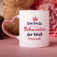 Set mit Tasse, Teddybär und Süßigkeiten für die Schwester