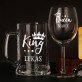 Geschenkset für Verliebte 2 mit Weinglas und Bierkrug