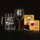 Geschenkset für Freunde 2 mit Weinglas und Bierkrug