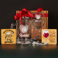Geschenkset liebe mit Weinglas und Bierkrug