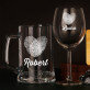 Geschenkset liebe mit Weinglas und Bierkrug