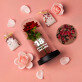 Geschenkset zum 18. Geburtstag mit Ewiger Rose, Schokolade und Badesalz