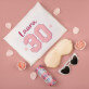 Geschenkset zum 30. Geburtstag mit Satinbademantel und Brille