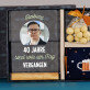 Geschenkset zum 40. Geburtstag mit Druck auf Acrylglas und Haselnüssen in weißer Schokolade