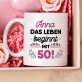 Tasse und Rosen-Spa-Set zum 50. Geburtstag