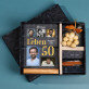 Geschenkset zum 50. Geburtstag mit Druck auf Acrylglas und Taschenmesser