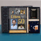 Geschenkset mit Druck auf Acrylglas und Feuerzeug zum 50. Geburtstag