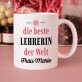 Set mit Tasse, Tee und Süßigkeiten Für den Lehrertag