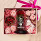 Geschenkset zum Geburtstag mit Ewiger Rose, Schokolade und Badesalz