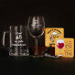 Geschenkset Zum Valentinstag mit Weinglas und Bierkrug